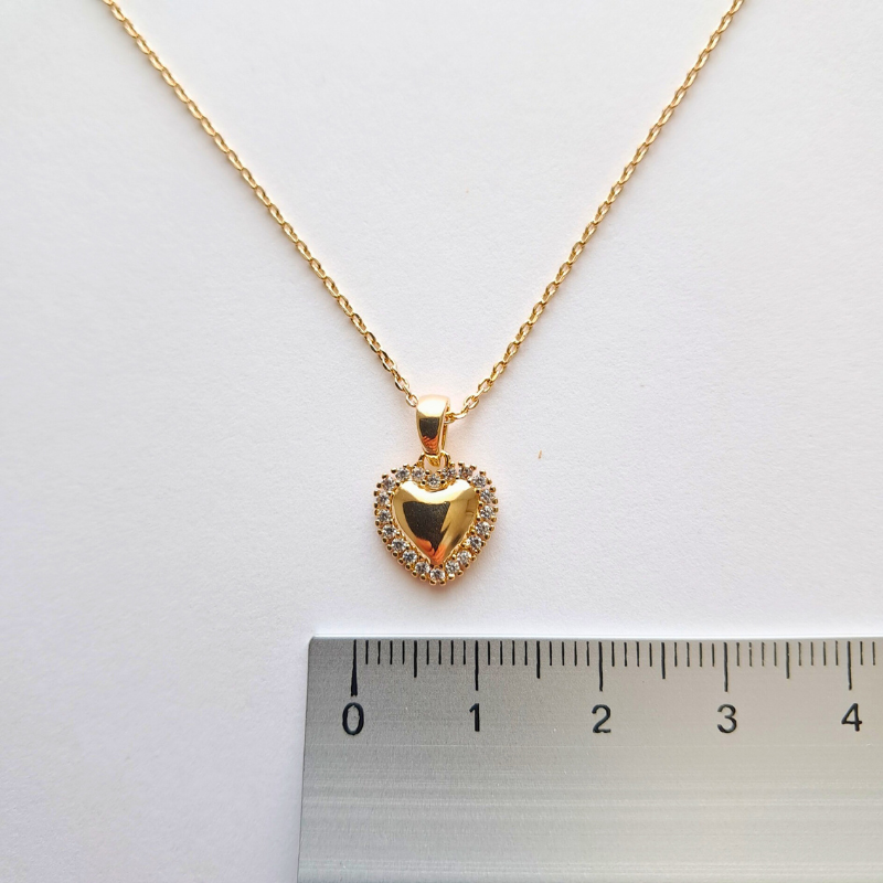 Collier plaqué Or - Cœur d'élégance du sentiment