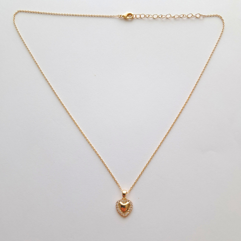Collier plaqué Or - Cœur d'élégance du sentiment