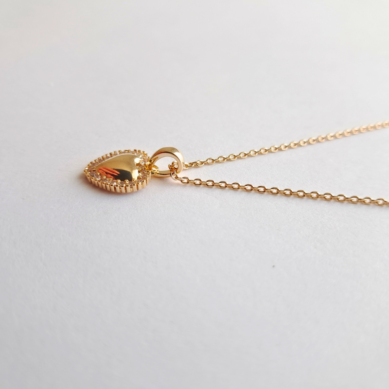 Collier plaqué Or - Cœur d'élégance du sentiment