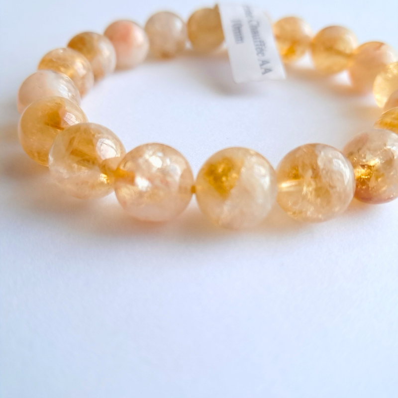 Bracelet Énergie & Éclat – Citrine Chauffée, Vibrations Solaires au Poignet
