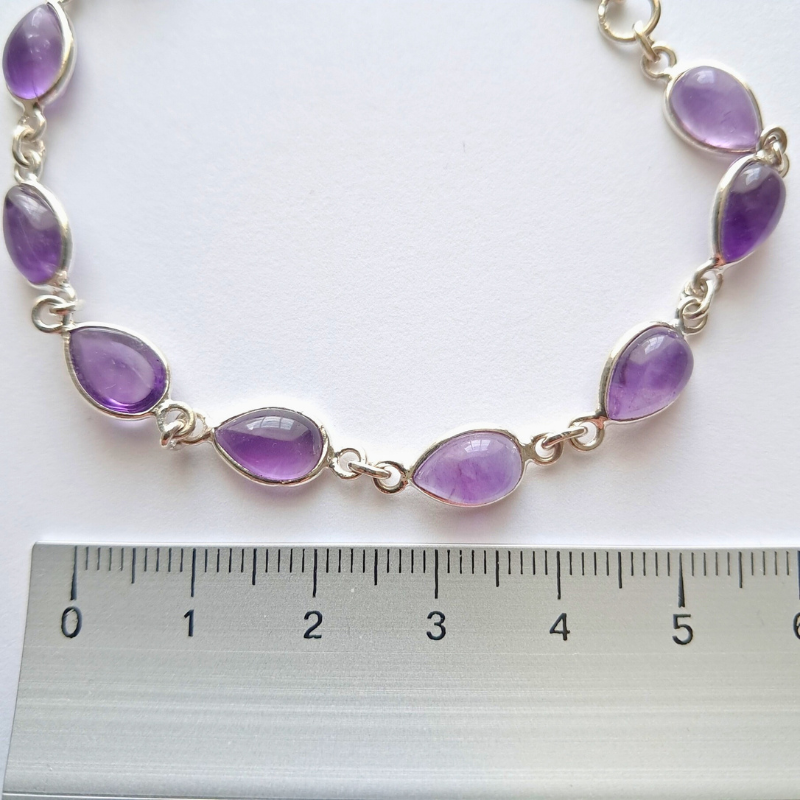 Bracelet en Argent 925 – Améthyste Naturelle, Élégance et Énergie Réunies