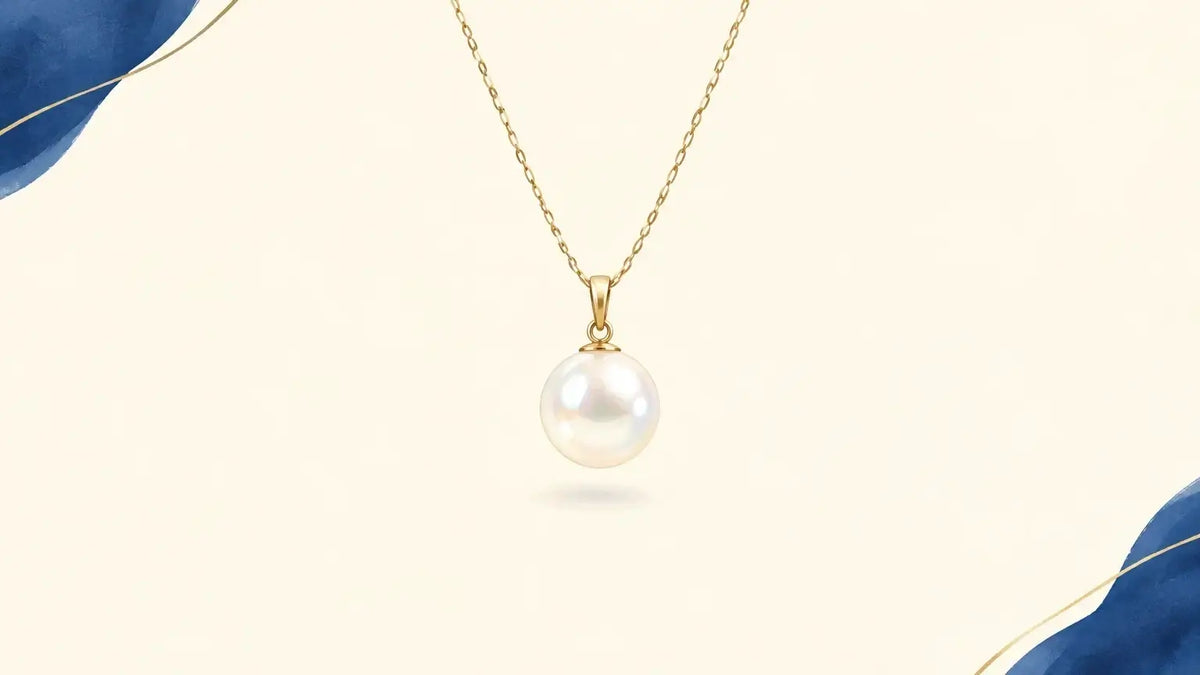 Pendentif sobre avec une perle de culture blanche