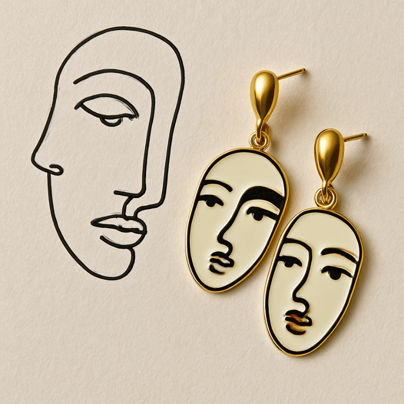 bijoux en forme de visage