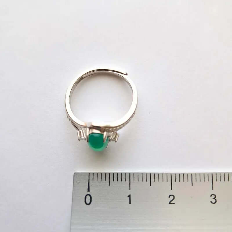 Bague Argent 925 Réglable Chrysoprase Australie – Vitalité & Renouveau Spirituel C mon shopping™