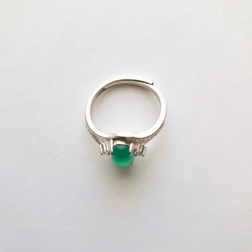 Bague Argent 925 Réglable Chrysoprase Australie – Vitalité & Renouveau Spirituel C mon shopping™