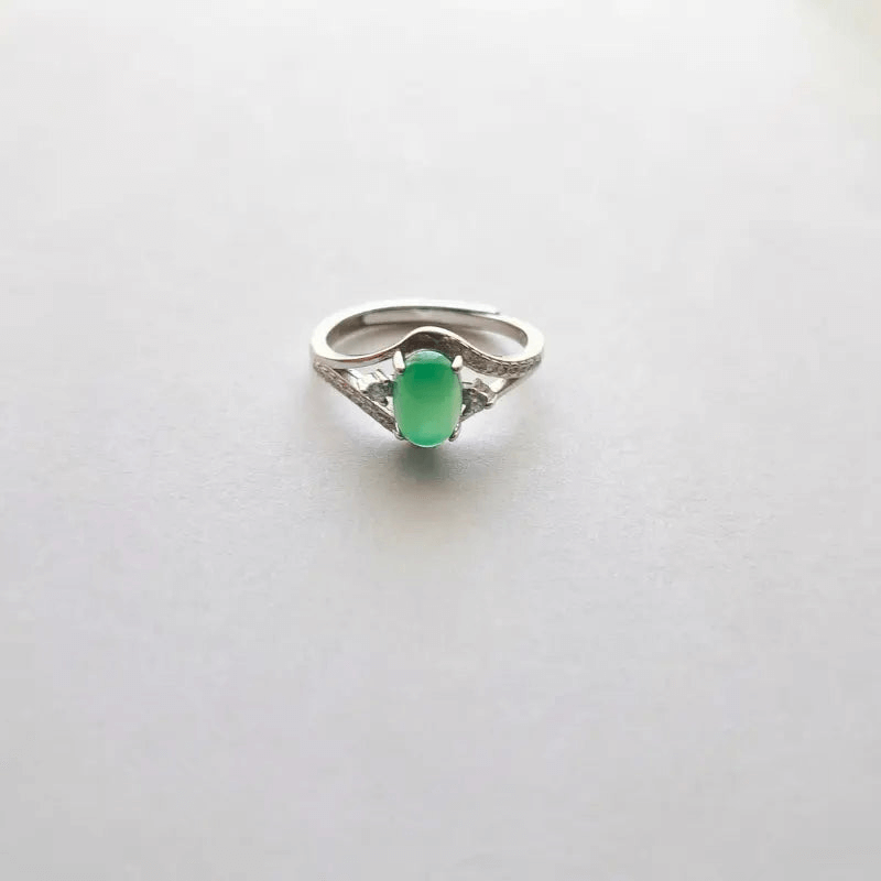 Bague Argent 925 Réglable Chrysoprase Australie – Vitalité & Renouveau Spirituel C mon shopping™
