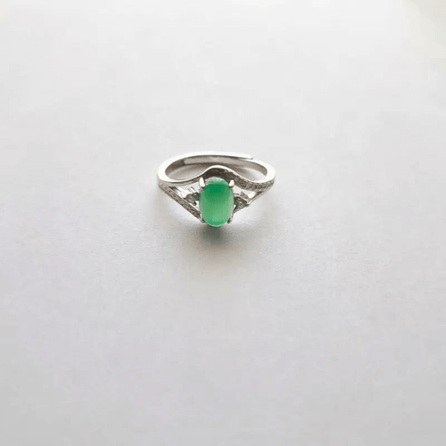 Bague Argent 925 Réglable Chrysoprase Australie – Vitalité & Renouveau Spirituel C mon shopping™