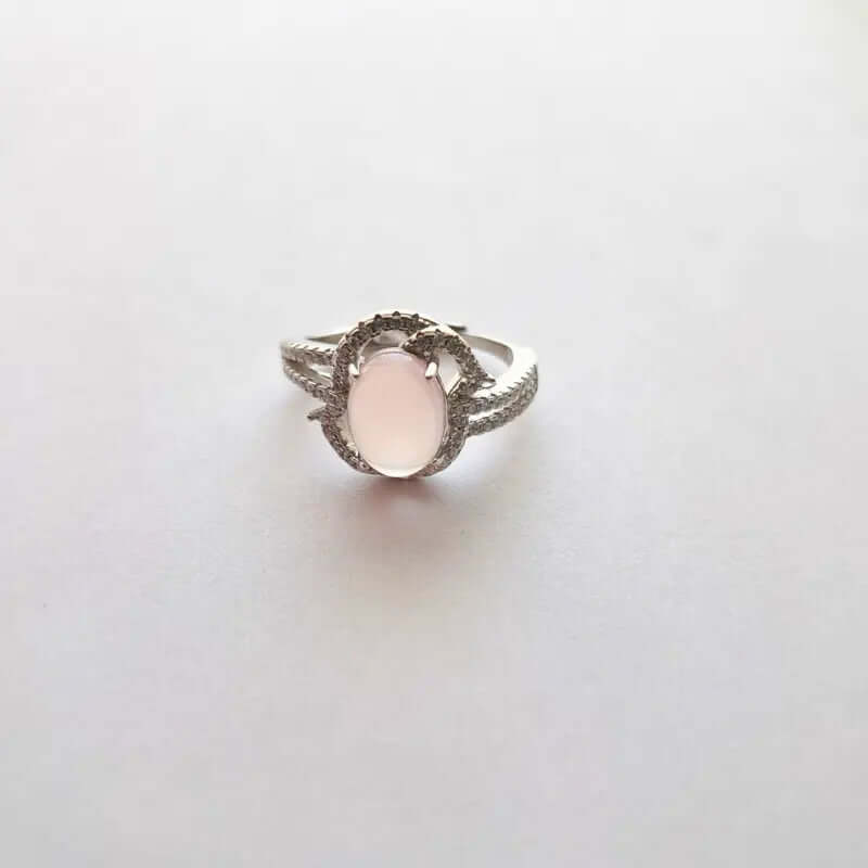 Bague Argent 925 Réglable Quartz Rose Madagascar – Amour & Guérison du Cœur C mon shopping™
