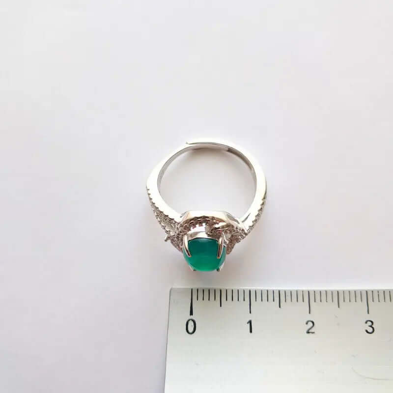 Bague Argent 925 Réglable Chrysoprase Australie – Croissance & Renouveau C mon shopping™