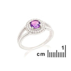 Bague en argent pour femme - Pierre Améthyste et zirconium