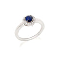 Bague en argent pour femme - Pierre lapis lazuli et zirconium