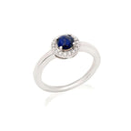 Bague en argent pour femme - Pierre lapis lazuli et zirconium