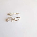 Boucles d’Oreilles Argent 925 - Duo Lune & Soleil, L’éclat d’un Ciel Unique C mon shopping™