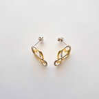 Boucles d’Oreilles Infini & Cœur Doré – Argent 925 Rhodié