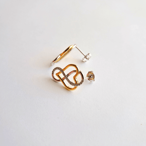 Boucles d'oreilles en argent pour femme - Infini et cœur entrelacé