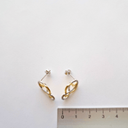 Boucles d’Oreilles Infini & Cœur Doré – Argent 925 Rhodié
