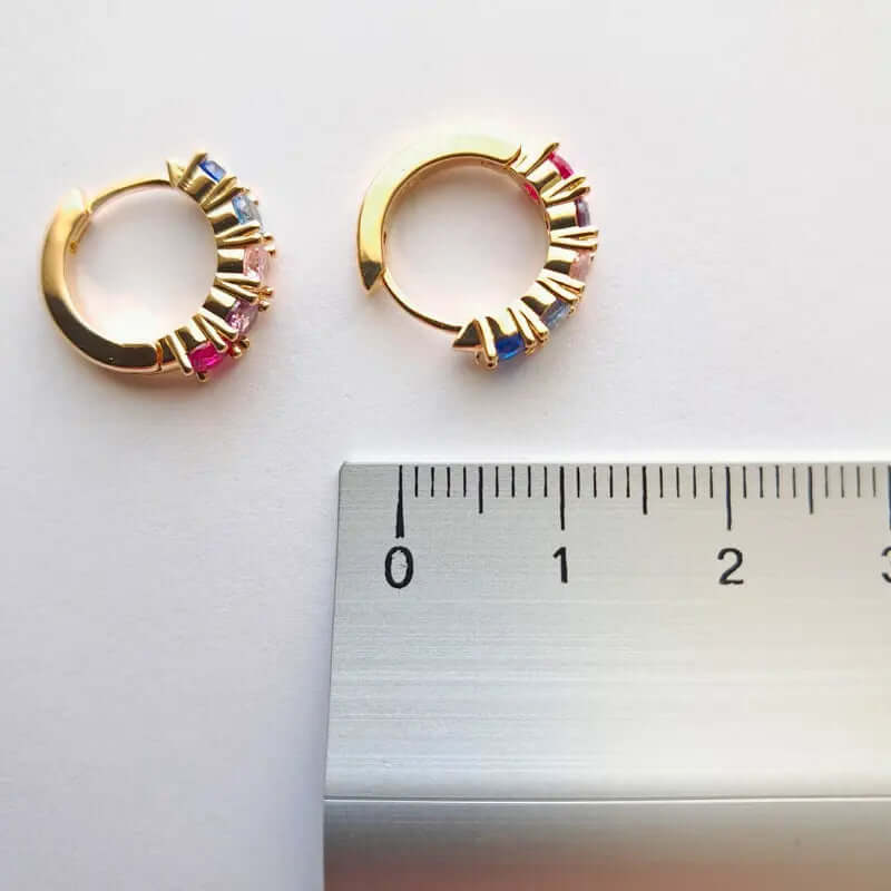 Boucles d’oreilles plaqué or pour femme - Arc-en-ciel