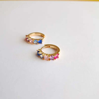 Boucles d’oreilles plaqué or pour femme - Arc-en-ciel