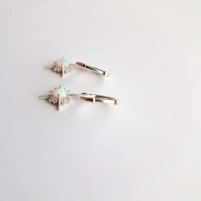Boucles d’Oreilles Argent 925 - Étoile Opale, Éclat Céleste C mon shopping™