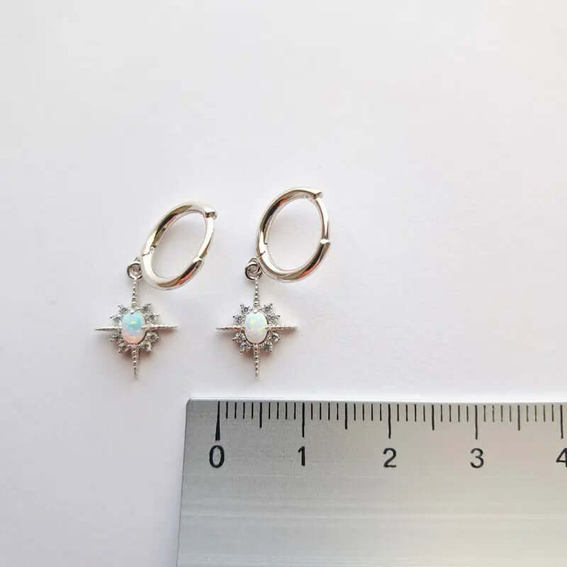 Boucles d’Oreilles Argent 925 - Étoile Opale, Éclat Céleste C mon shopping™