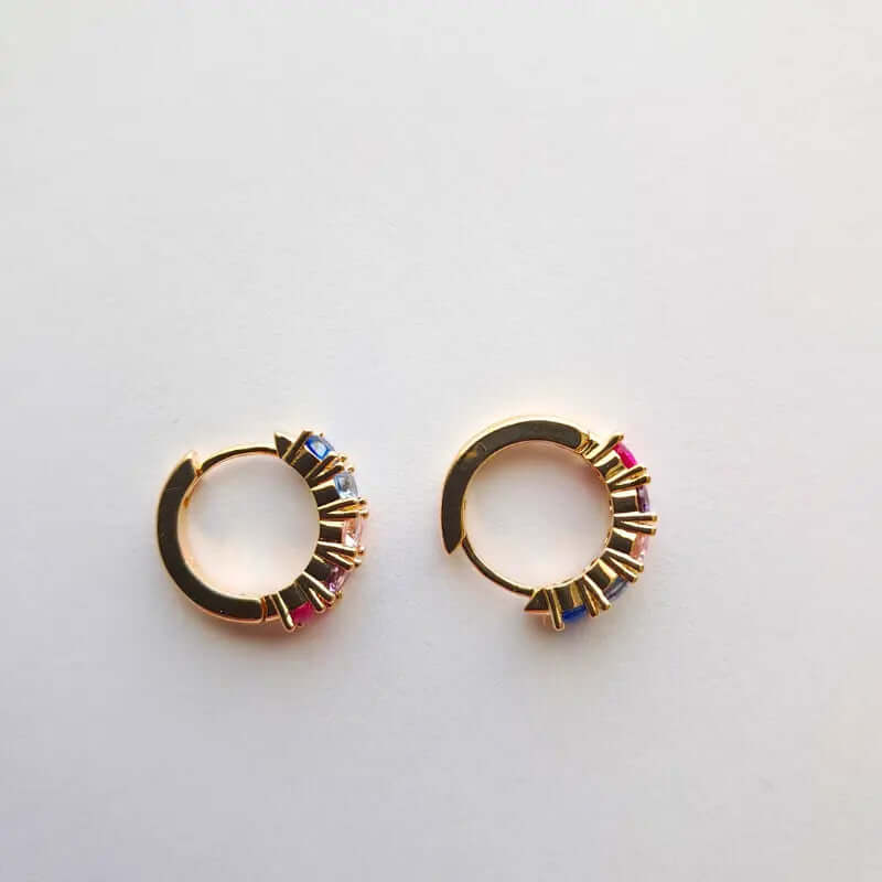 Boucles d’oreilles plaqué or pour femme - Arc-en-ciel