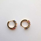 Boucles d’oreilles plaqué or pour femme - Arc-en-ciel