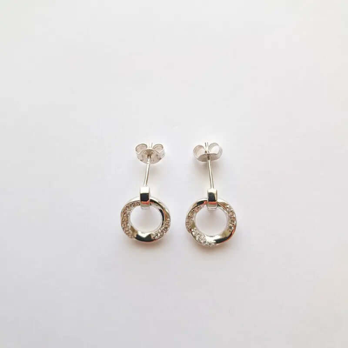Boucles d'oreilles en argent pour femme - Cercle martelé