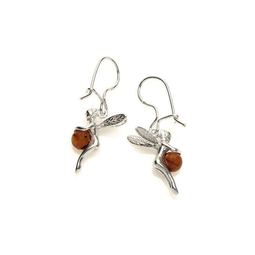 Boucles d'oreilles en argent pour femme - Ambre de la baltique