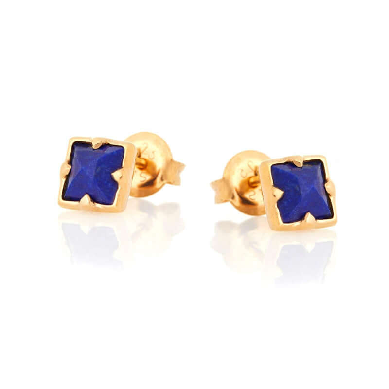 Boucles d'oreilles en argent pour femme - Lapi Lazuli bleu naturel