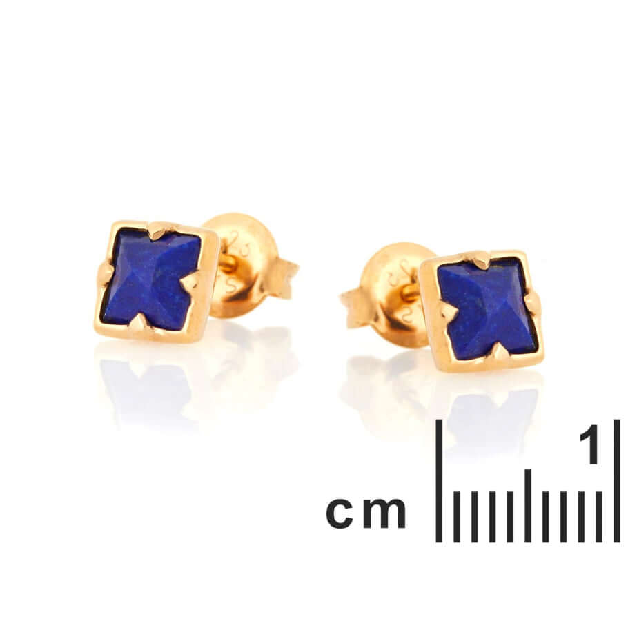 Boucles d'oreilles en argent pour femme - Lapi Lazuli bleu naturel