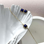 Boucles d'oreilles en argent pour femme - Lapi Lazuli bleu naturel