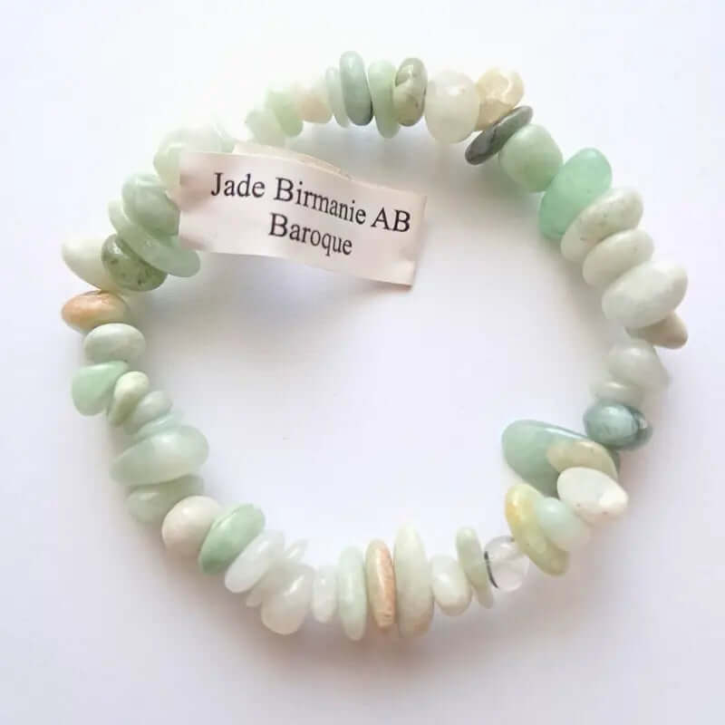 Bracelet en pierre naturelle - Baroque Jade de Birmanie