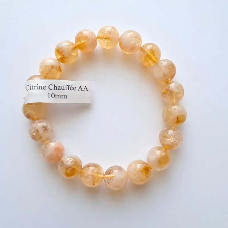 Bracelet en pierre naturelle - Citrine Chauffée