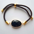 Bracelet Cordon pour femme - Obsidienne Noire