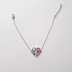 Bracelet en argent pour femme - Cœur fleuri
