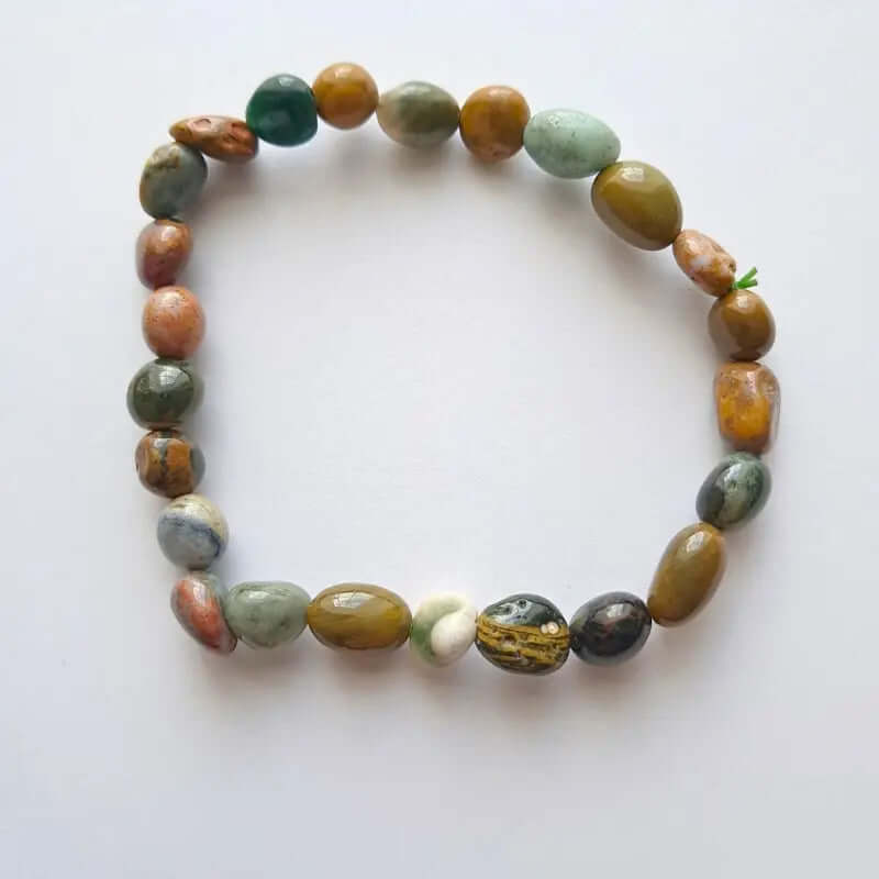 Bracelet Énergie de l’Océan – Jaspe naturel roulé C mon shopping™