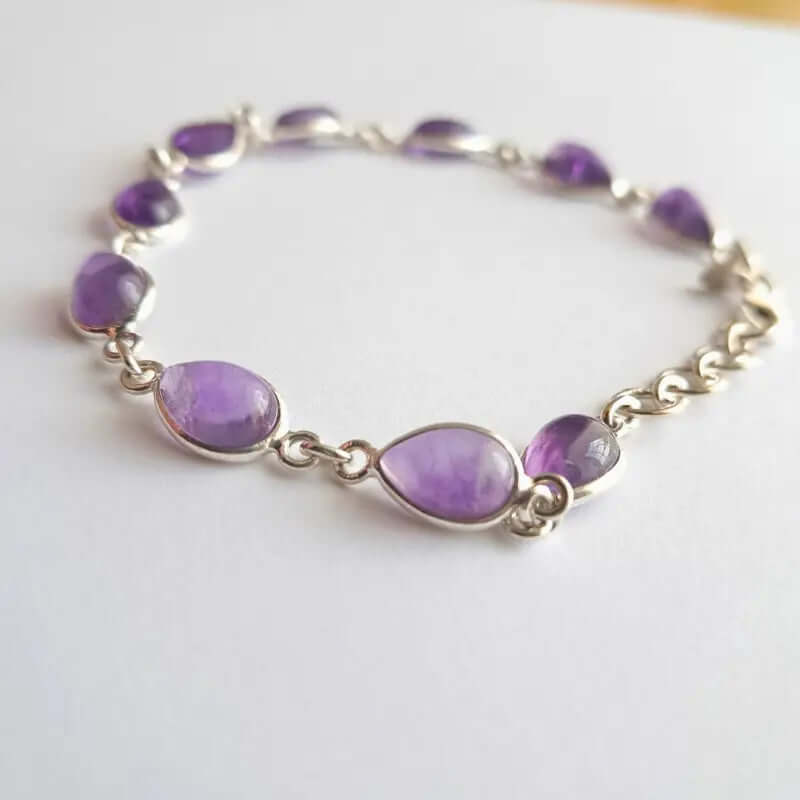 Bracelet en Argent 925 – Améthyste Naturelle, Élégance et Énergie Réunies C mon shopping™