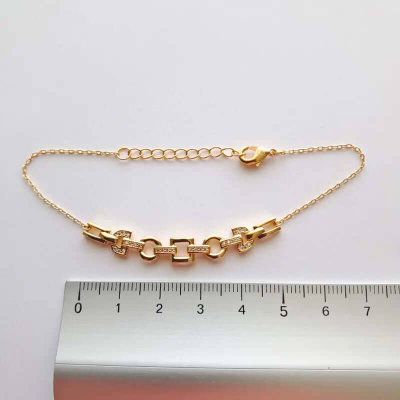 Bracelet en plaqué or pour femme - Maillons géométriques
