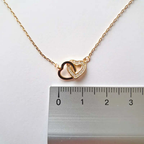 Bracelet plaqué or pour femme - Deux cœurs entrelacés