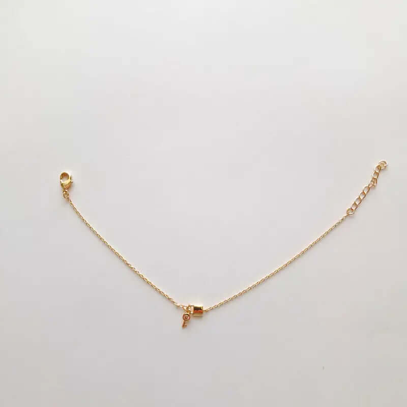 Bracelet cadenas cœur avec clef en Plaqué Or C mon shopping™