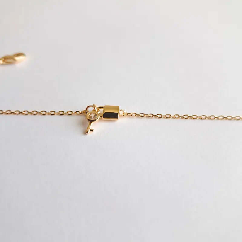 Bracelet en plaqué or pour femme - Cadenas et clé
