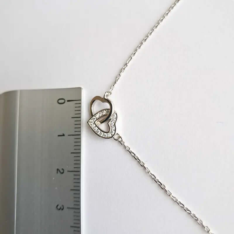 Bracelet en Argent 925 Rhodié - Deux Cœurs Entrelacés, amour éternel C mon shopping™