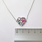 Bracelet en argent pour femme - Cœur fleuri