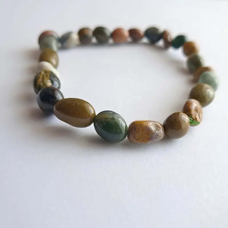 Bracelet Énergie de l’Océan – Jaspe naturel roulé C mon shopping™