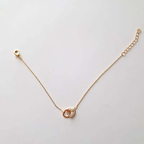 Bracelet plaqué or pour femme - Deux cœurs entrelacés