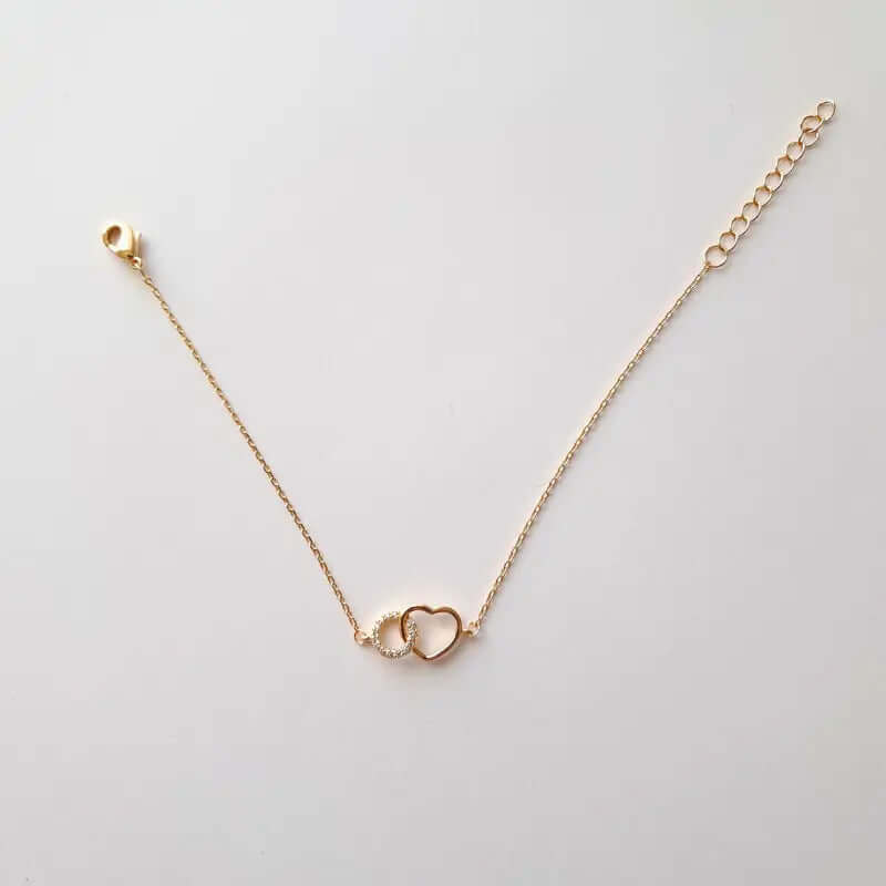 Bracelet d'amour et d'élégance Cœur & Cercle Entrelacés en Plaqué Or C mon shopping™