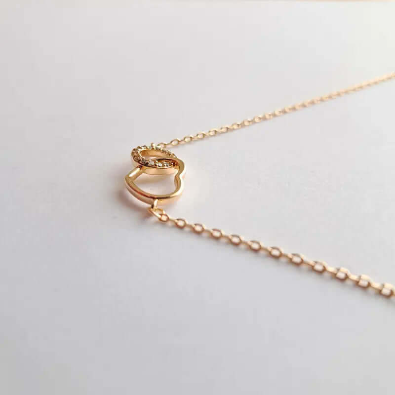 Bracelet d'amour et d'élégance Cœur & Cercle Entrelacés en Plaqué Or C mon shopping™
