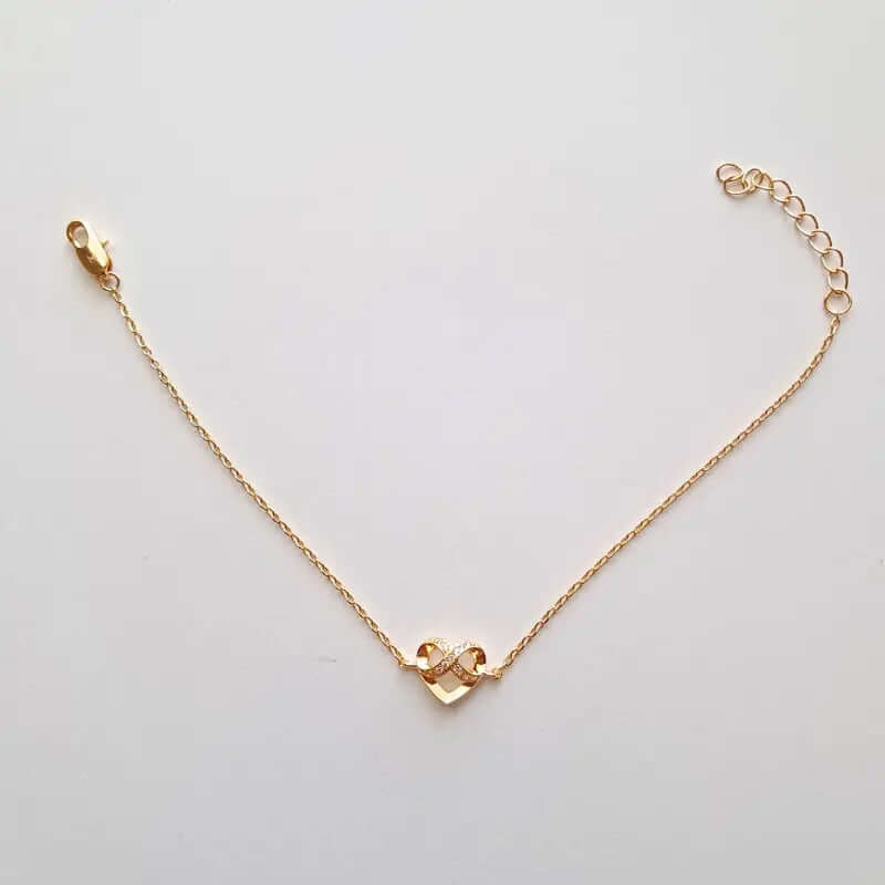 Bracelet Lien d’Or – Cœur & Infini en Plaqué Or 18K C mon shopping™