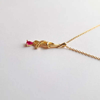 Collier plaqué or pour femme – Strass rose