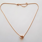 Collier en acier inoxydable doré pour femme et cercles en cristaux